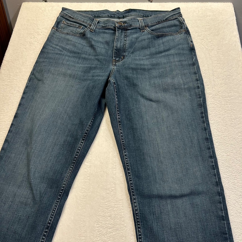 L.L. Bean BeanFlex Standard Fit Jeans Men 35x34 Blue Denim Stretch Straight Leg